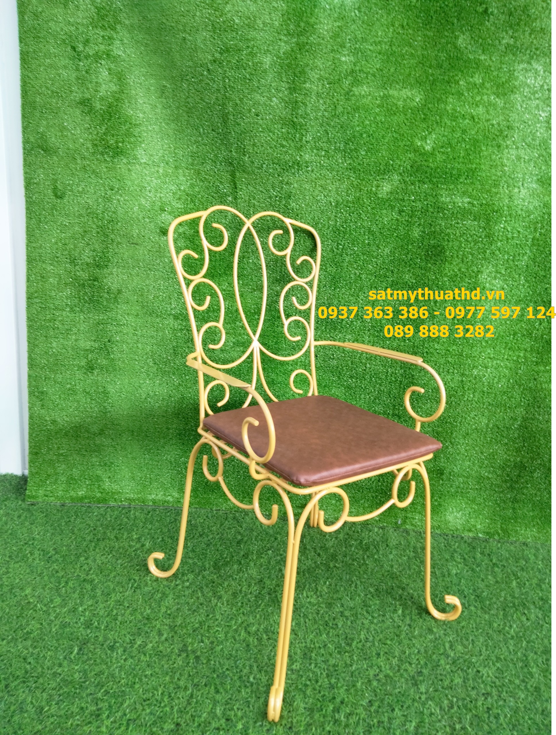 GHẾ HOA VĂN SẮT MỸ THUẬT HD009G 